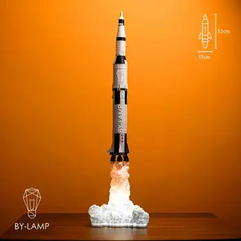 

NASA Apollo 11 Saturn V rocket in 1/400 model Smoke Takeoff Decorative Illuminated V Rocket Lamp