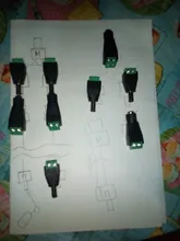 5 Juegos de 10 Uds. De cámaras, 2,1mm x 5,5mm, adaptador de enchufe hembra y macho, toma de corriente continua, color verde