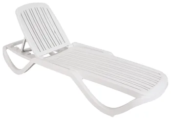 

Lounger CADIZ, 5 position, stackable white polypropylene