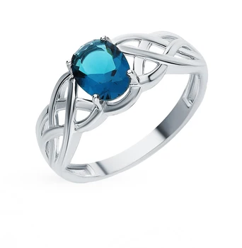 

Silver ring with sunlight crystals sample 925