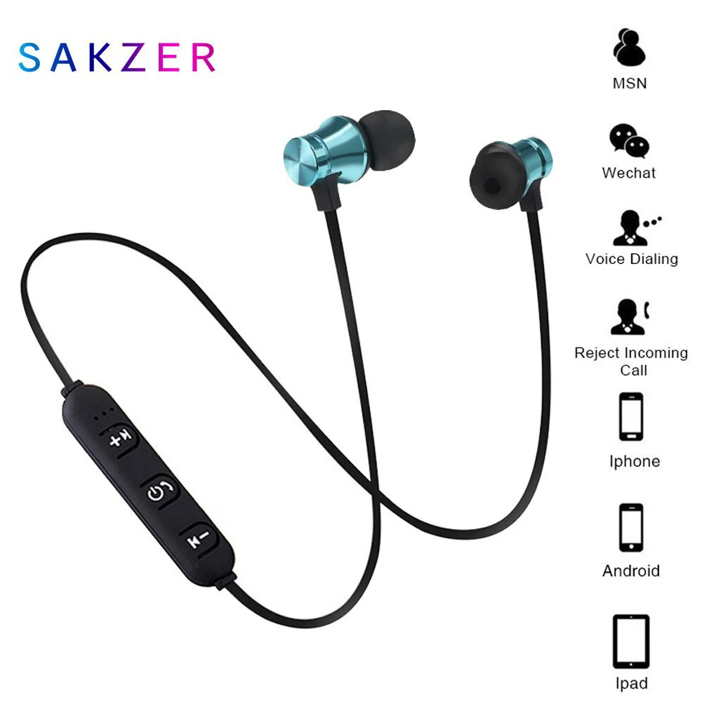 Wireless Bluetooth-compatible Earphone Magnetic Sports Sweatproof Headset Bass Music for IPhone Xiaomi | Электроника