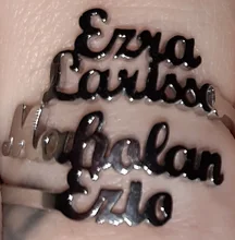 Anillo de nombre personalizado para madre, anillo de nombre personalizado con cuatro nombres, regalo para madre, joyas para familiares, anillo de nombre múltiple personalizado para mamá