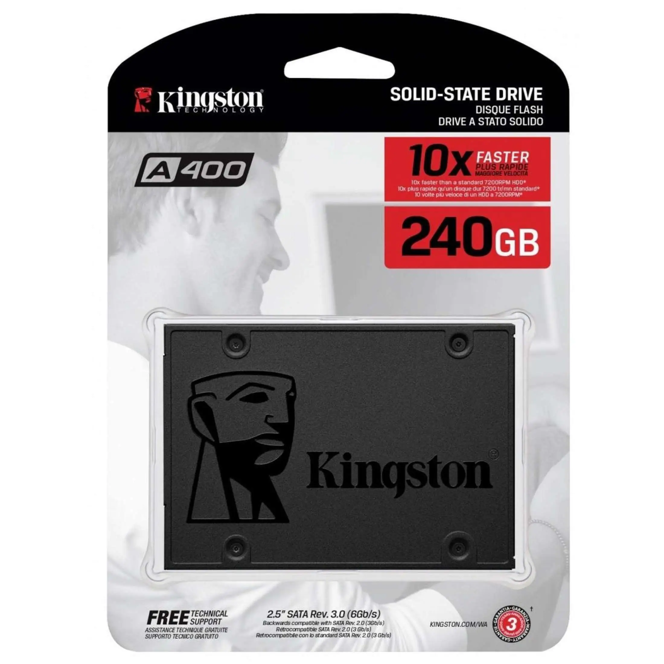 Накопитель SSD 2.5'' SATA3 KINGSTON 240Gb SA400S37/240G TLC