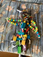 Pájaro loro morder masticar juguete colgante de madera, cuerda oscilante, mascotas, pájaros, bloques, Juguetes