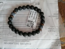 Pulsera de madera de Lava de piedra volcánica para hombre y mujer, pulsera de cuentas de 8mm, cadena para la muñeca de Buda tibetano, regalo de joyería para hombre y mujer