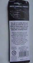 Corot-lápiz de carbón blanco para bocetos, lápiz estándar para bocetos, lápices de dibujo, suministros de pintura de arte, 3 uds.