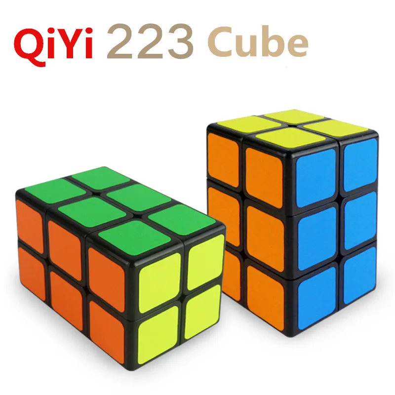Qiyi Mo Fang Ge 2x2x3 Cuboid Cube 223 Magic Cube Speed Puzzle Cube for Children Adult Toys-Black