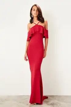 

Trendyol Colar Flounces Evening Dress TPRSS19PZ0002