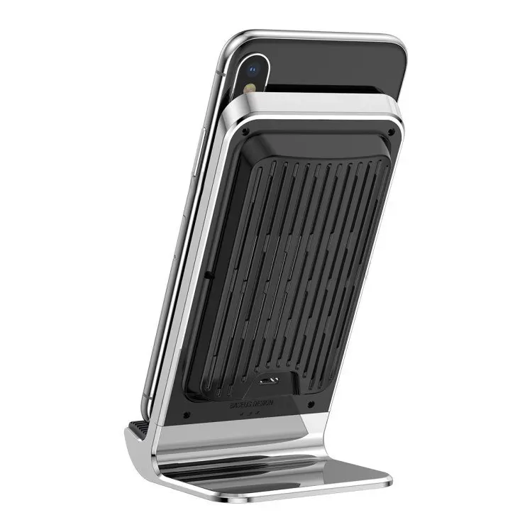 Зарядное устройство с охлаждением Baseus Vertical Desktop Qi WXLS-01(Черный