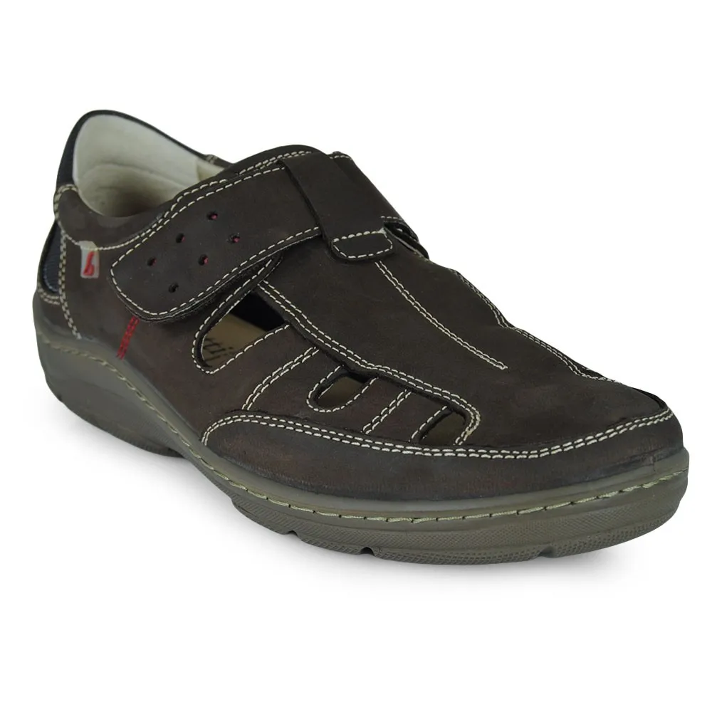 Sandal Velcro Nubuck Cafe Luisetti for men Nubuck