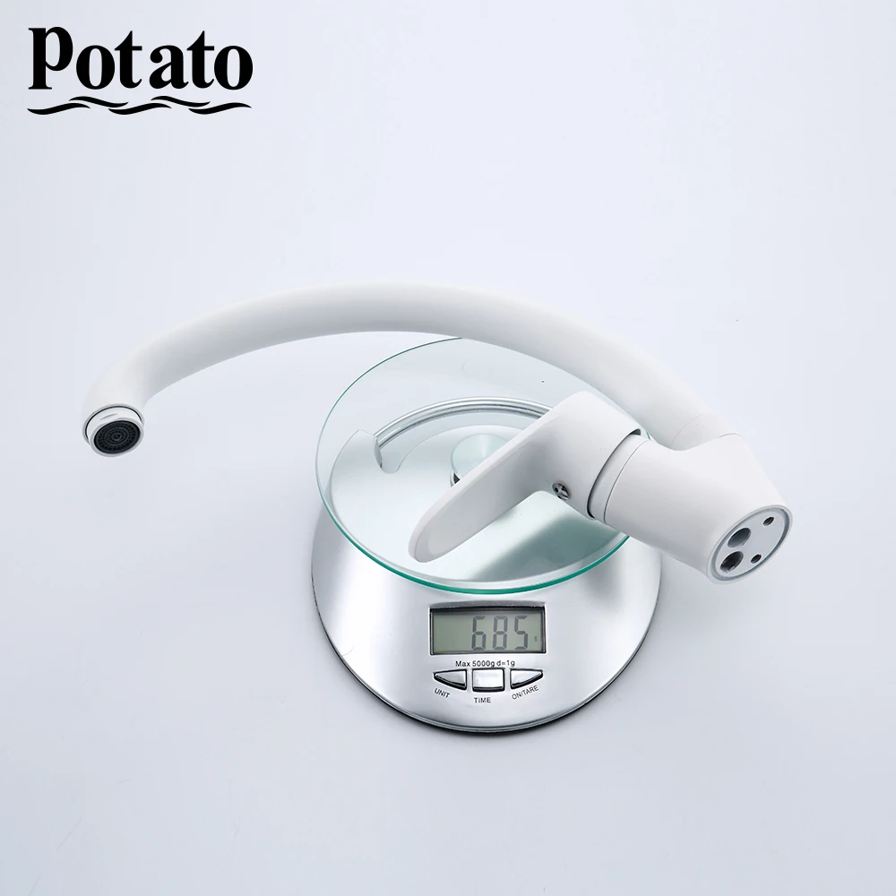 Potato Кухонный смеситель для раковины, смеситель для холодной и горячей воды с одной ручкой, кухонный поворотный носик, кухонный смеситель для раковины, смеситель, краны p41200