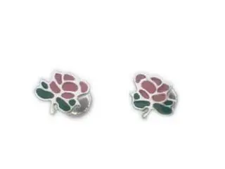 

Earring sleeper nina in silver with rose shape in pink