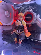 Premium Chokonose figura Anime cazadora de Kamado Tanjirou Agatsuma Zenitsu comer bolas de arroz PVC figura de acción