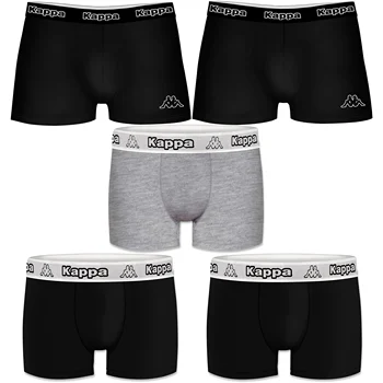 KAPPA calzoncillos tipo boxer pack de 5 unidades en color negro y gris para hombre