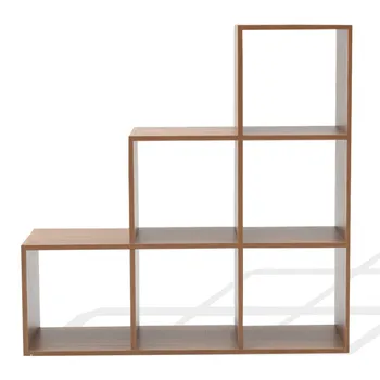 

Rebecca Mobili Ladder Bookcase Mdf 6 Compartments Brown Modern 97,5x97,5x29