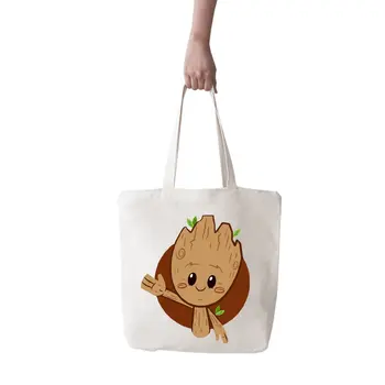 

Angemiel Bag Large Vector with Waving Hand Cute Groot Shopping Beach Tote Bag