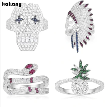 

Kakany New Original 1: 1 High Quality Zirconia, Serpentine, Pineapple Ring Women Fashion Glamour Jewelry Valentine's Day Gift