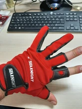 SeaKnight-guantes de pesca deportivos SK03, 1 par/lote, 3 guantes de cuero transpirable de medio dedo, equipo de pesca de neopreno y PU