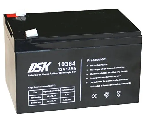 Negro ideal para cualquier aparato de movilidad eléctrica DSK 10364 Batería plomo tecnología Gel 12V 12 Ah 