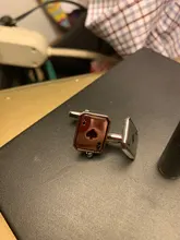 Gemas de calidad, gemelos artesanales con patrón de flor, patrón de Golden Horse, tela ovalada francesa, gemelos