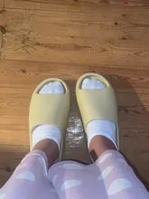 De los hombres de verano diapositivas ligero playa guay zapatillas diapositiva hueso Boca de pescado Flip Flops, sandalias de las mujeres suave EVA zapatillas de deporte par 35-46 #