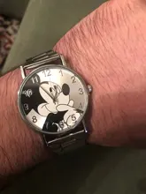 Caliente Mickey Mouse marca reloj de las mujeres con estilo de malla de acero inoxidable reloj de cuarzo Casual chica regalo Relogio reloj de los hombres