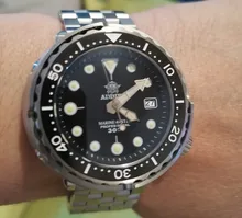 Addyes-Reloj de pulsera para hombre, de buceo, de acero inoxidable, con bisel de cerámica, automático, 300m, mecánico, a la moda, NH35