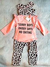 Pants Headband Toddler Outfits Long-Sleeve Funny Newborn Leopard Baby-Girl Infant Cotton