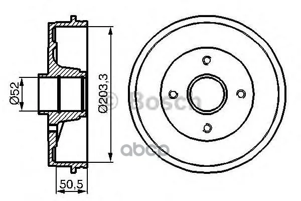 Барабан Тормозной Renault: Logan/Clio/Megane(D=203mm) Bosch арт. 0986477120