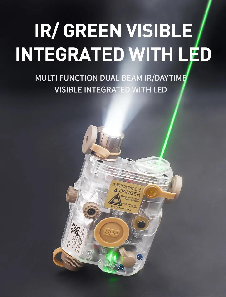 Wadsn Ponto Verde Tático Luz La-5c Uph Aparência ir Laser Led Transparente Dbal a2 Airsoft Caça Arma Luzes Peq15 5 dbal a2 airsoft caça arma luzes