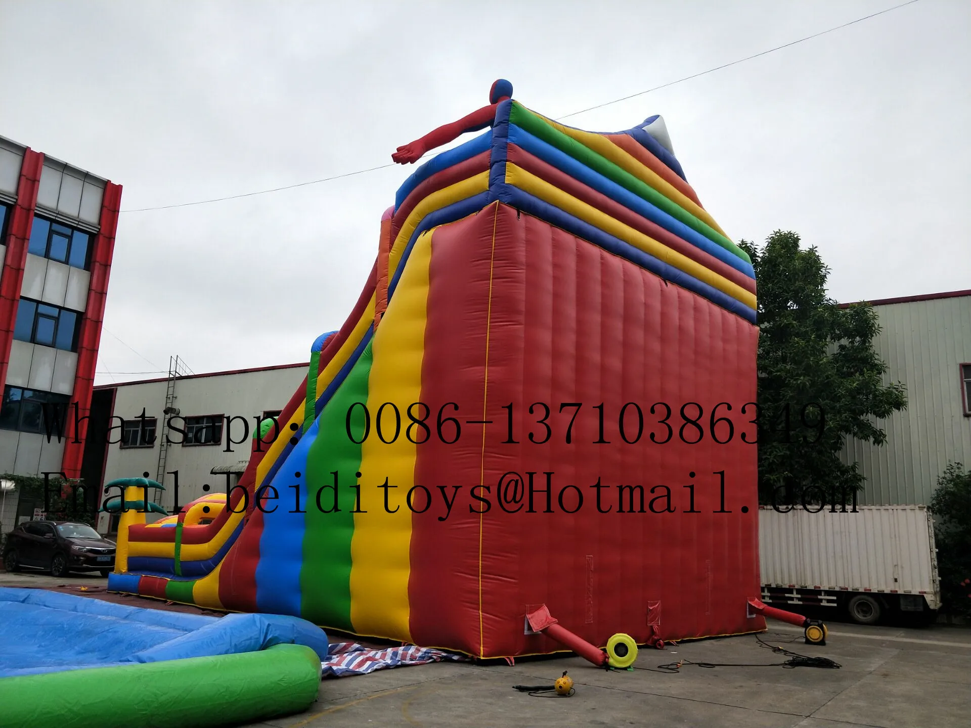Hot sale 10H high kids adult color new theme inflatable slide castle