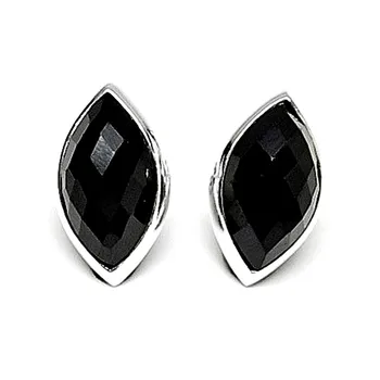 

Sterling silver earrings 925m oval onyx stone [AB2531]