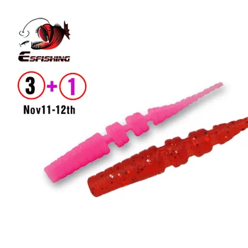 SPECIAL PROMO ❤️ ESFISHING Worm Lures Ice Fishing Bait Soft Polaris 42mm Sinking Lures Pesca Cheap Fishing Tackle Spinnerbait Ice Fishing - discount item 25% OFF Sports & Entertainment