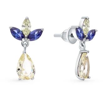 

Silver earrings with quartz and cubic zirconia sunlight sample 925