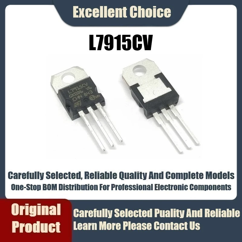 2 X Regolatore Di Tensione L7915CV -15V 1,5A TO-220 TDB2915SP - Componenti Elettronici