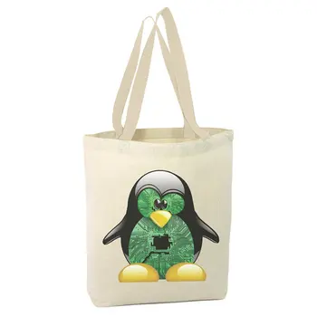 

Angemiel Bag Hacker Penguin Shopping Beach Tote Bag