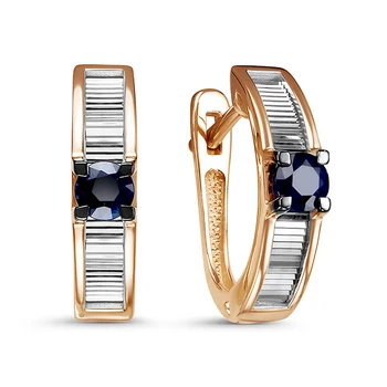

Gold earrings 585 silver with stones: Sapphire