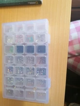 Mordoa-caja de almacenamiento de cuentas de plástico transparente con 28 ranuras, caja organizadora para herramientas de manicura de decoración de uñas, expositor de joyería