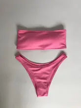 Swimsuit Women Bikini-Set Biquini Brazillian Maillot-De-Bain Sexy Off-Shoulder Solid