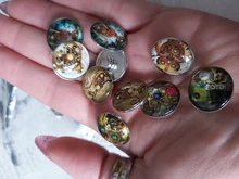 10 unids/lote Nuevo vidrio Snap mezclados, hermosa flor de algodón patrón exótico de cristal de 18mm botones para DIY, brazalete pulsera