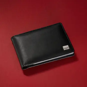 

Business card holder for 40 plastic cards, 110x75x16mm, leather black