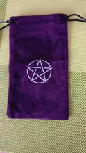 Bolsa de almacenamiento de Tarot, pentagrama de terciopelo, juego de mesa, bordado de tarjetas, bolsa con cordones, suministros de brujería para caja de Tarot, 1 Uds.