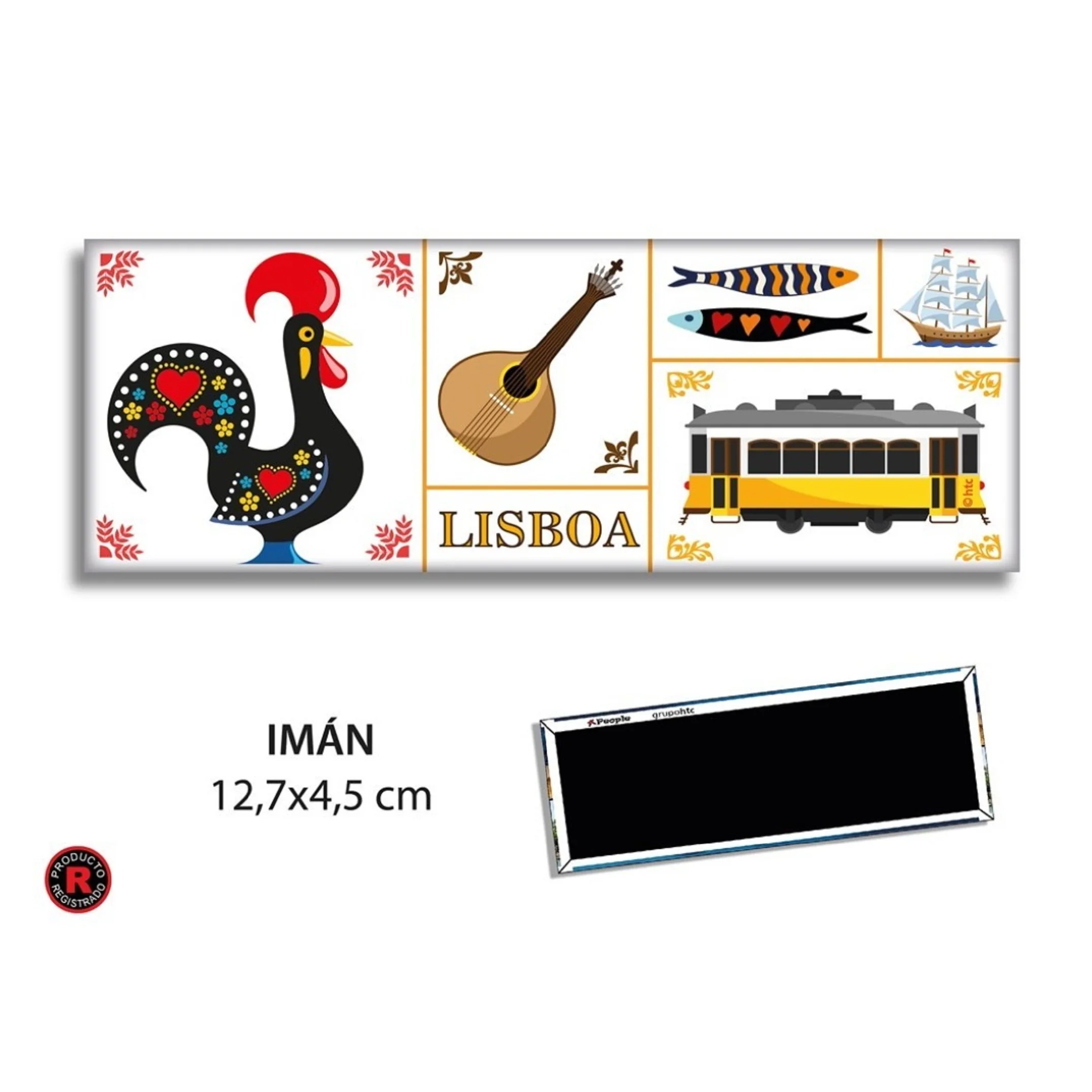 Сувенир iman de nevera tipico LISBOA tranvia Guitarra de Fado gallo regalo portugal