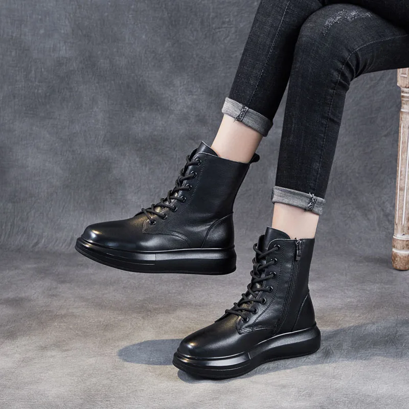 Boots Wanita Gray Leather Ankle Boots Flat Ankle Zara Women Boots