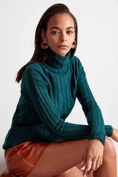 

Trendyol WOMEN-Green Turtleneck Sweater Sweater TWOAW20FV0038