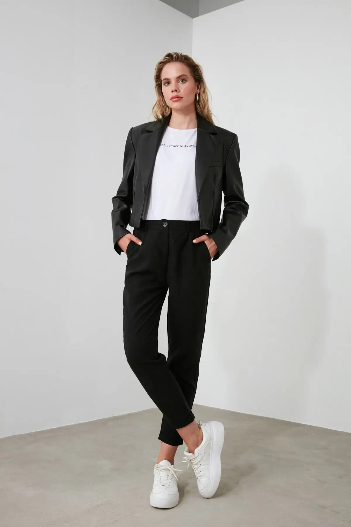Trendyol лиоцелл плитка морковь штаны TOFSS19ST0009|Брюки |