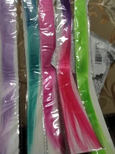 Alileader-extensiones de cabello sintético, Clip en una pieza, 50Cm, 20 pulgadas, largo degradado, liso, color rosa, morado y azul