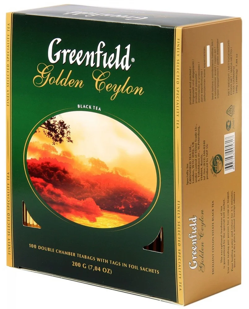 Чай Greenfield "Golden Ceylon", черный, 100 пакетиков