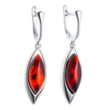 

Silver earrings with Amber cognac