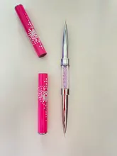 Delineador para decoración de uñas, herramienta de pincel de cristal tallado, pluma de dibujo de línea ultrafina, cable de tracción, flor de fototerapia, pluma doble de Metal